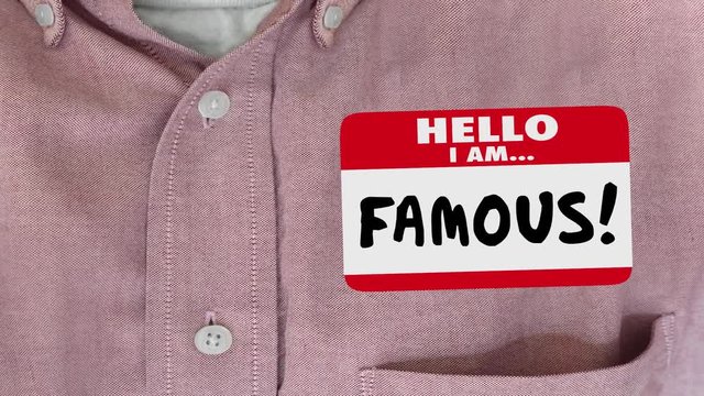 Famous Celebrity Hello Name Tag VIP 3d Animation