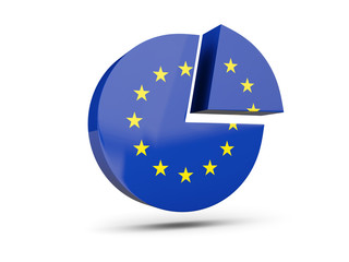 Flag of european union, round diagram icon