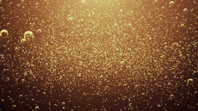 An bronze background of cola bubble fizz with last 10 seconds loop at end.