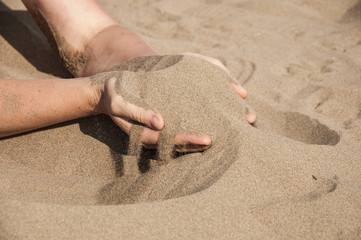sand in hands