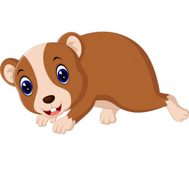 Cute hamster waving hand