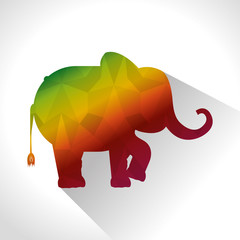 elephant low poly silhouette vector illustration design