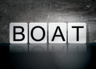Fototapeta na wymiar Boat Tiled Letters Concept and Theme