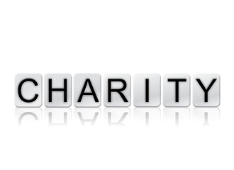 Charity Isolated Tiled Letters Concept and Theme