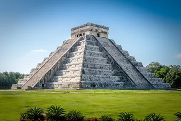 Papier Peint photo Mexique Pyramide du temple maya de Kukulkan - Chichen Itza, Yucatan, Mexique