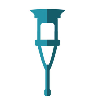 Crutch Medical Isolated Icon Vector Illustration Design