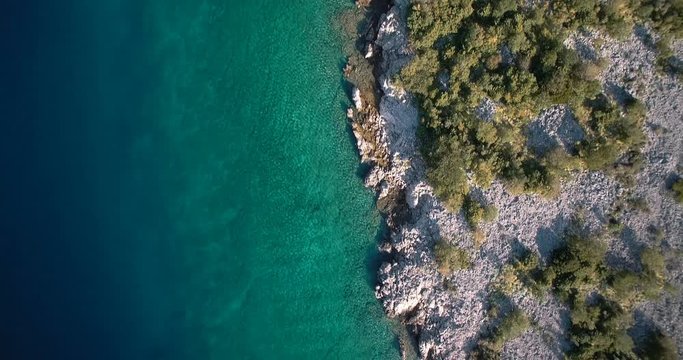 Aerial, Coastline In Croatia - Graded and stabilized version. Watch also for the native material, straight out of the camera.