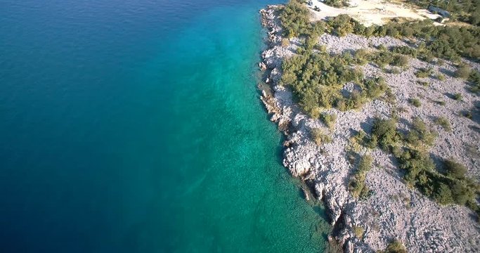 Aerial, Coastline In Croatia - Graded and stabilized version. Watch also for the native material, straight out of the camera.