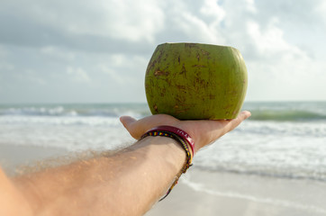 The coconut with a ocean view
