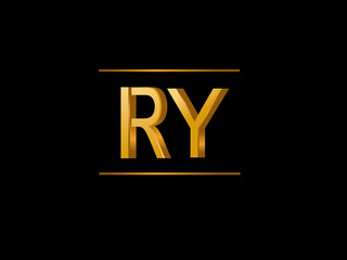 RY Initial Logo for your startup venture - obrazy, fototapety, plakaty