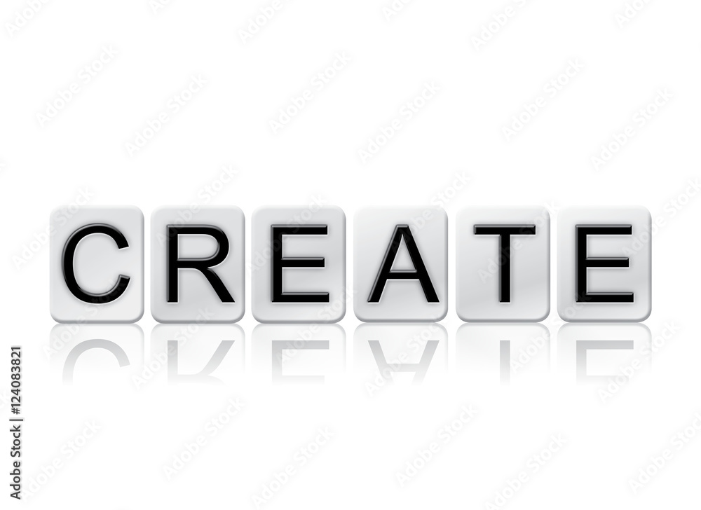 Fototapete create isolated tiled letters concept and theme