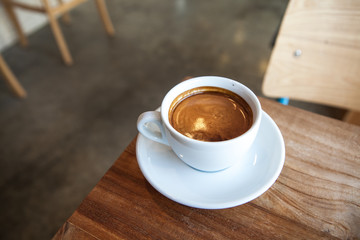 a cup of coffee on table