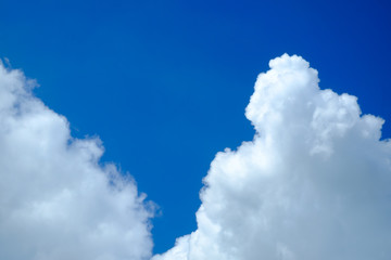 white cloud in the blue sky for background backdrop use