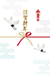 熨斗の年賀状背景素材