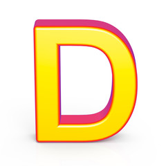 3d golden letter D