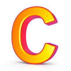 3d golden letter C