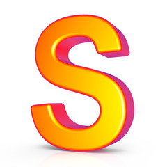 3d golden letter S
