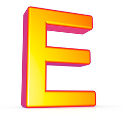 3d golden letter E