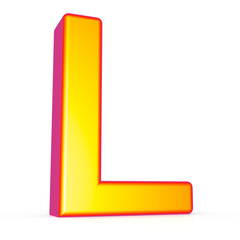 3d golden letter L