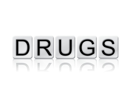 Drugs Isolated Tiled Letters Concept and Theme