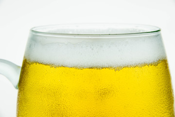 glass of beer on white background