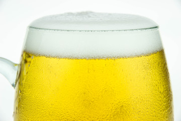 glass of beer on white background