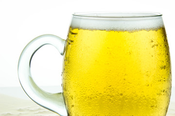 glass of beer on white background