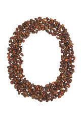 O letter made of cedar  nuts