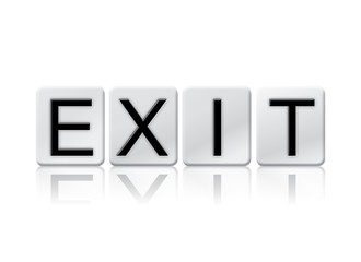 Exit Isolated Tiled Letters Concept and Theme