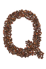 Q letter made of cedar  nuts