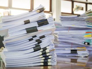 Business concept. stack of business documents on office desk