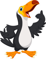 Cartoon happy bird toucan