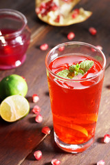 Fototapeta na wymiar Rose And Pomegranate Cocktail