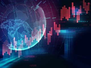technical financial graph on technology abstract background