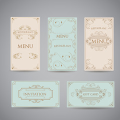 Set of Art Deco Frame, Elegant Border, Flourishes Corner Element