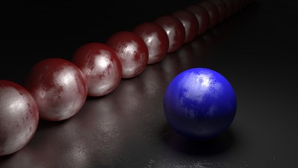 Stand out from the crowd blue rock concept