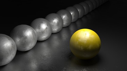 Stand out from the crowd rock concept