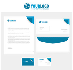 Corporate stationery template design with elements
