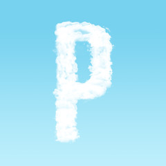 Naklejka premium alphabet font cloudy
