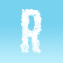 alphabet font cloudy