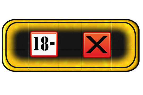 Web Button f&uuml;r Altersbeschr&auml;nkung 18-