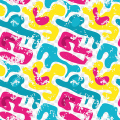 grunge colored graffiti seamless pattern