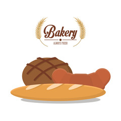 Bread icon. Bakery breakfast food and menu theme. Colorful and isolated design. Vector illustration