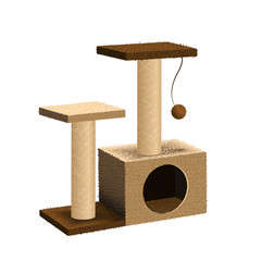 Vector realisic cat tree, cat furniture for pet shop