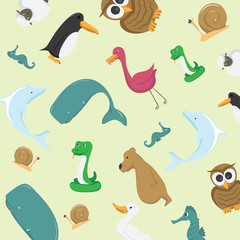 Illustration background pattern animals