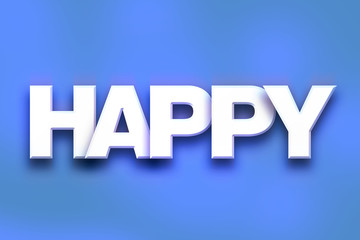 Happy Concept Colorful Word Art