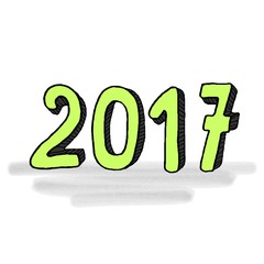 2017 Jahreszahl - Neues Jahr - Neuanfang Jahresanfang Neujahr - handgemalt handgezeichnet handlettering