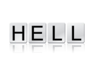 Hell Isolated Tiled Letters Concept and Theme