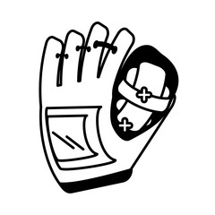 baseball catcher glove isolated icon vector illustration design