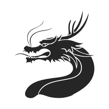Dragon icon in  black style isolated on white background. South Korea symbol stock vector illustration.